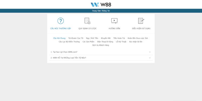 W88 32 Giải đáp những thắc mắc thường gặp về W88